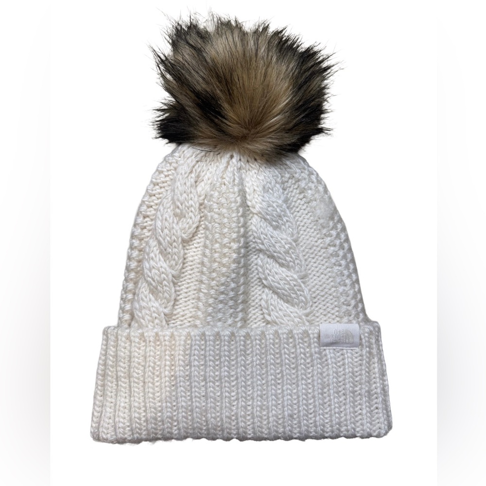 🆕 THE NORTH FACE | Faux Fur Pom Beanie | Cable Knit | Winter Hat | Cozy